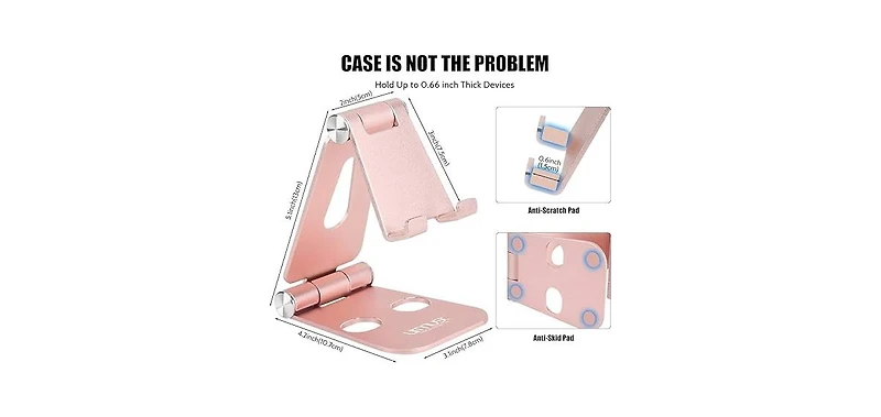 Urmust Foldable & Adjustable Phone Stand | Desktop Dock for iPhone 6-15 Max/Pro, iPad Mini 7-10'' Tablets