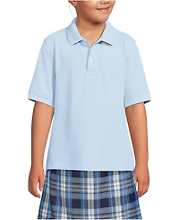 Lands' End Girls Short Sleeve Mesh Polo Shirt