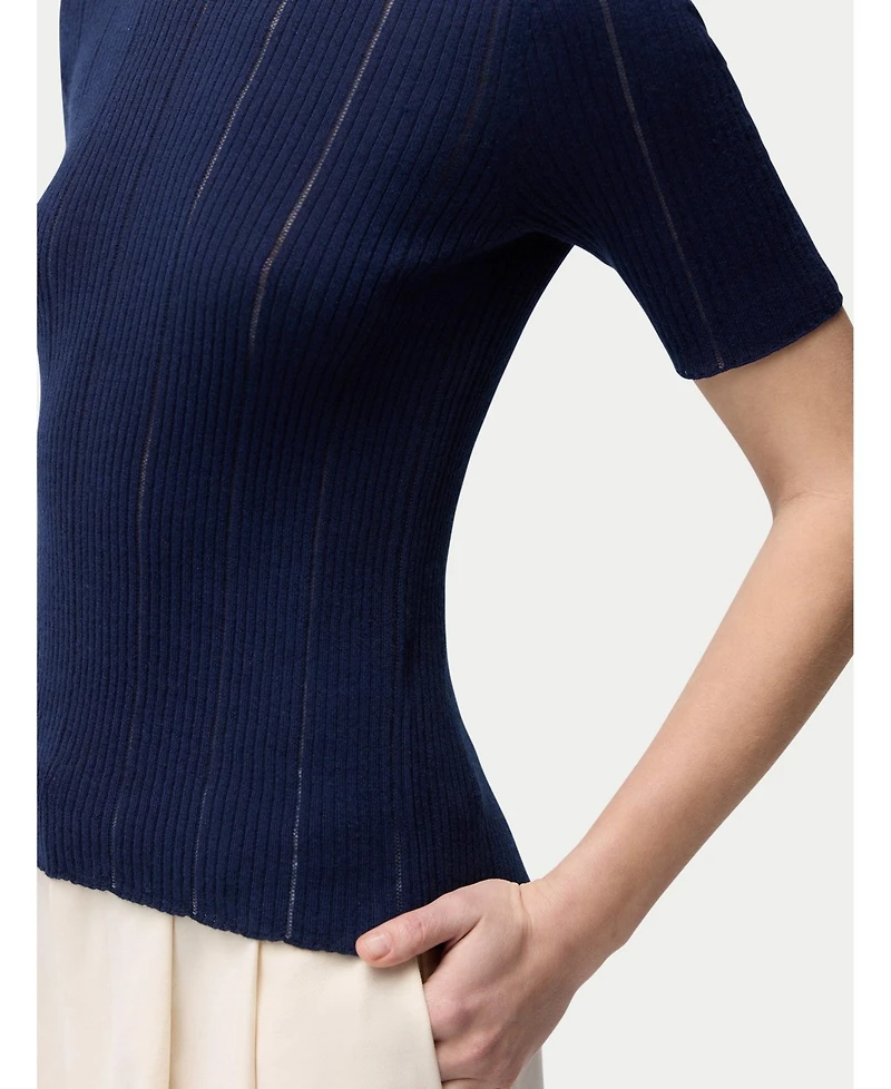 Gobi Cashmere Women's Ajour-Knit Silk Top