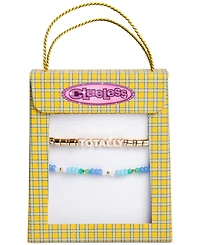Clueless Gold-Tone 2-Pc. Set Totally Mixed Bead Stretch Bracelets