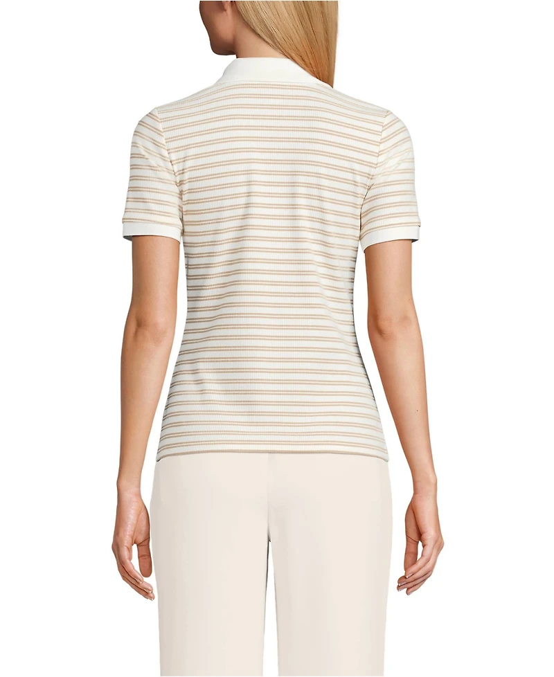 Lands' End Women's Wide Rib Polo Shirt