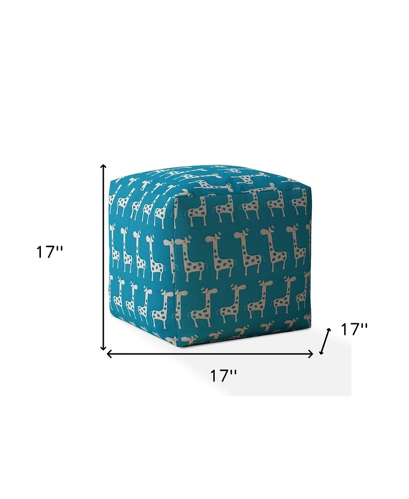 Giraffe Pattern Cotton Pouf Ottoman – Decorative and Comfortable