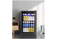 Zafro Mini Fridge Beverage Cooler - 128-Can Capacity with Glass Door for Soda, Beer, or Wine