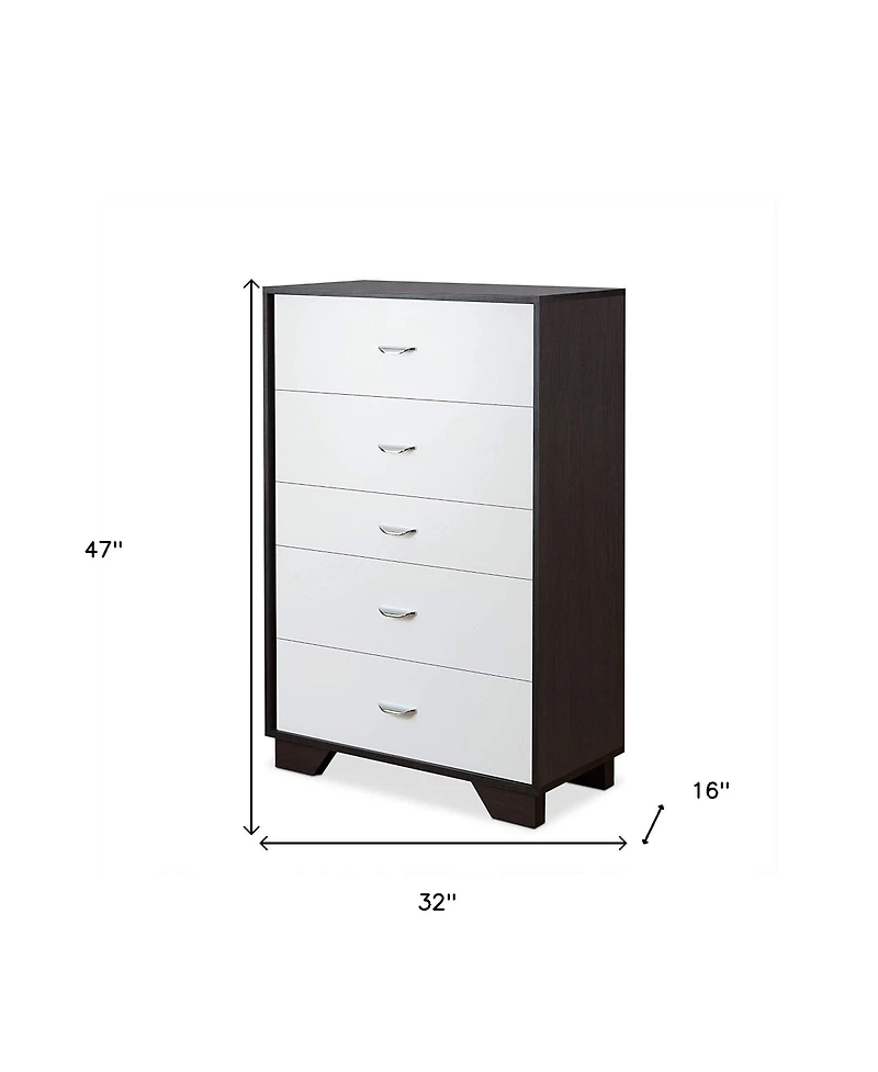 Sturdy Five-Drawer Chest for Closet Bedroom or Guest Room