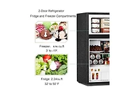 Zafro 3.2 cubic foot mini fridge with separate freezer compartment and double door design is perfect for a basement, apartment