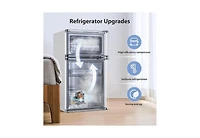 Zafro 3.2 cubic foot mini fridge with separate freezer compartment and double door design is perfect for a basement, apartment, dorm room or office. I
