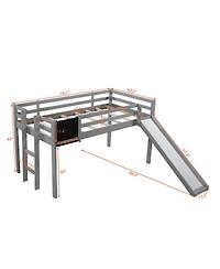 Loft Bed with Slide and Chalkboard – Perfect for Creative Play & Sleep
