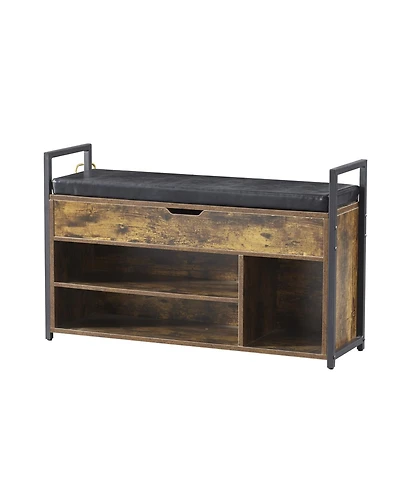 Streamdale 39" Storage Bench with Cushion and Lift-Top for Shoes, Entryway