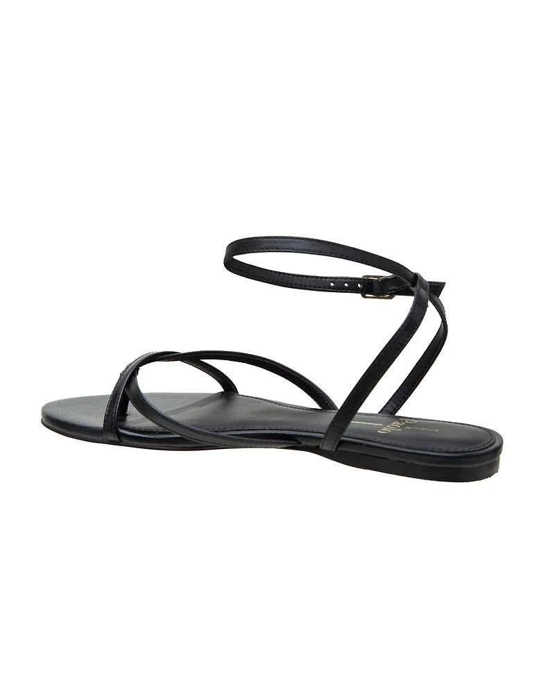 Linea Paolo Luz | Strappy Ankle Wrap Flat Leather Sandals