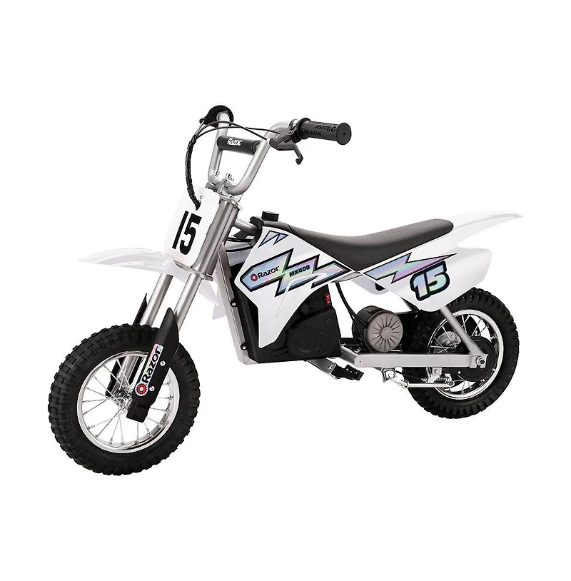 Razor MX400 Dirt Rocket Electric Motocross Motorcycle Bikes, 1 Black & 1 White