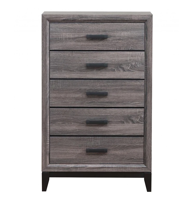 Solid Wood Five-Drawer Chest for Bedroom Storage and Organization