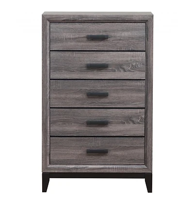 Solid Wood Five-Drawer Chest for Bedroom Storage and Organization