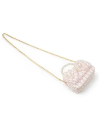 Tiny Treats + Zomi Gems Girls Tweed Jumbo Pearl Bow Handbag, Pink