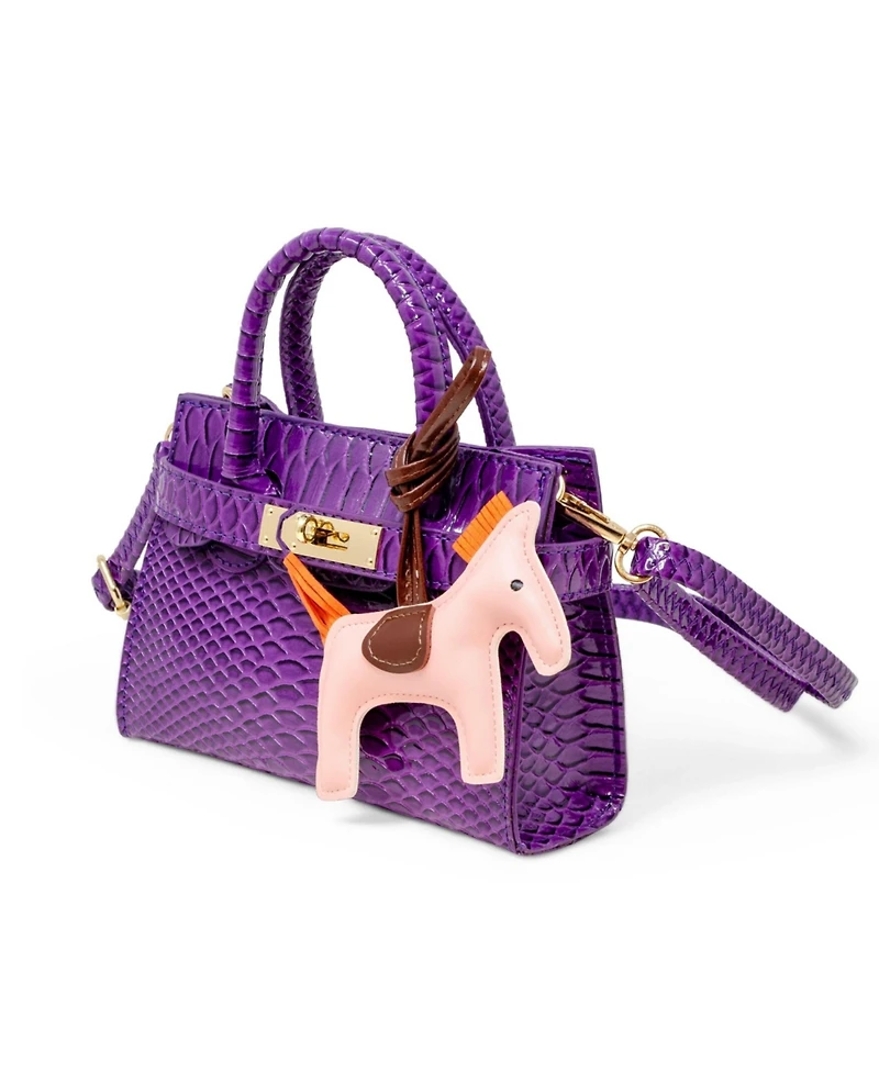 Tiny Treats + Zomi Gems Girls Crocodile Pony Handbag, Orange