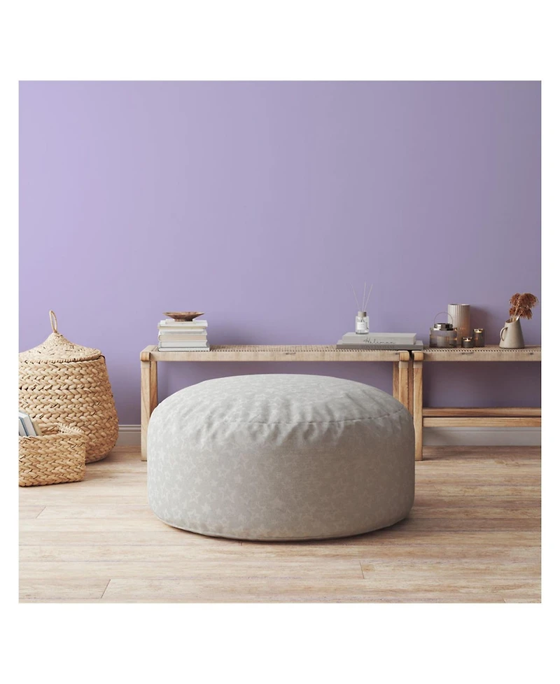 Handcrafted Cotton Round Abstract Pouf Ottoman for Cozy and Functional Decor