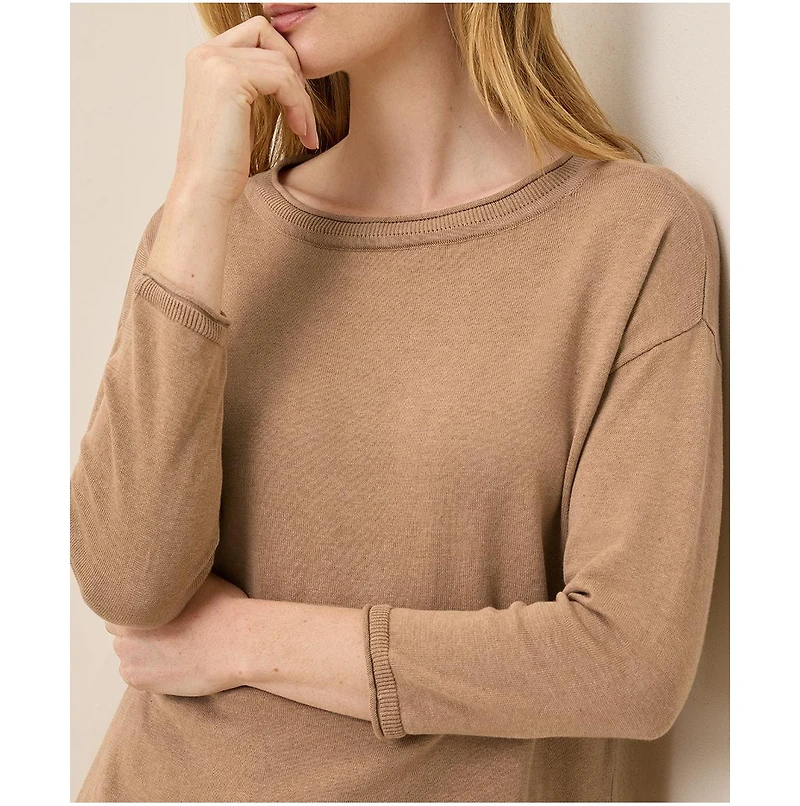 Pact Women's Organic Cotton Classic Fine Knit Wide Neck Sweater