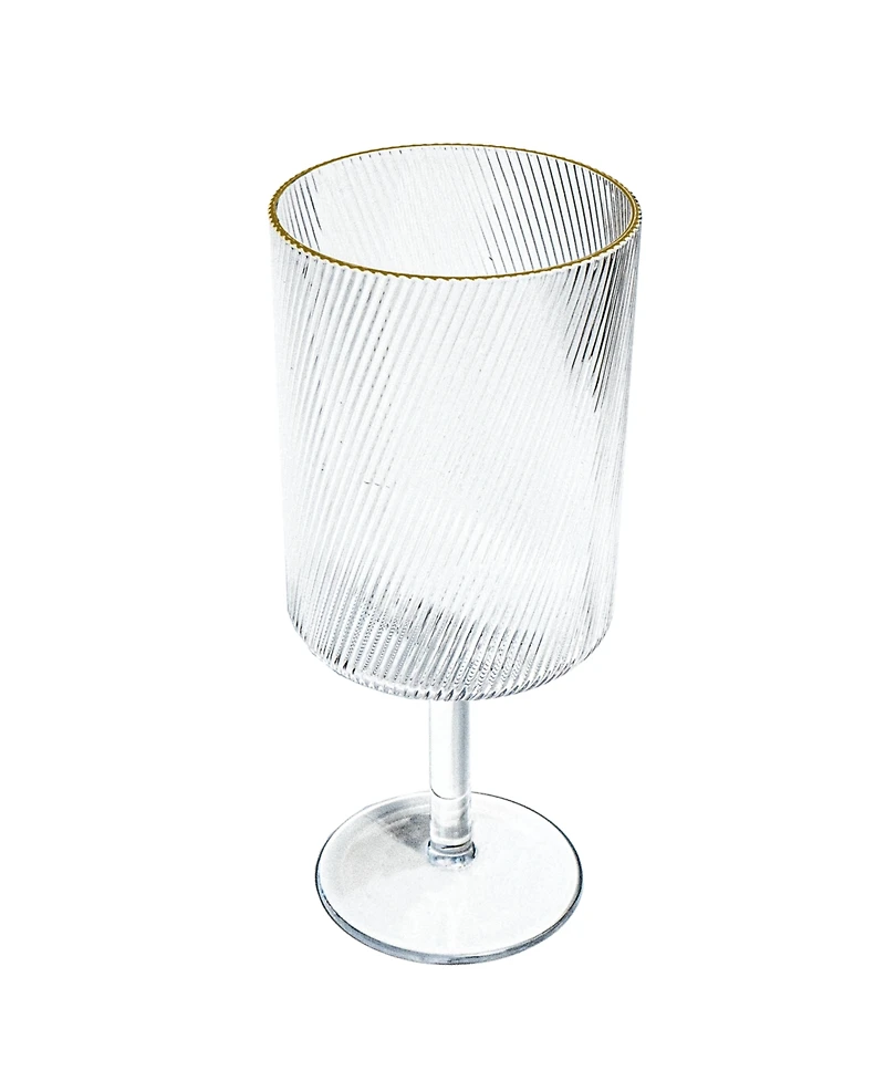Abode Homewares Stax Optic Twist Goblet Glasses, Set of 6
