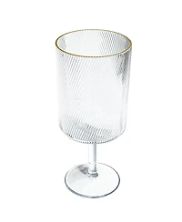 Abode Homewares Stax Optic Twist Goblet Glasses, Set of 6