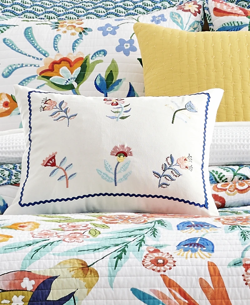 Levtex Danika Embroidered Decorative Pillow, 18" x 14"