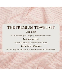 Linery & Co. Quick-Drying Cotton Diamond Waffle Textured -Piece Bath Towel Set