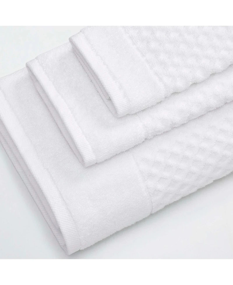 Linery & Co. Quick-Drying Cotton Diamond Waffle Textured Hand Towel, 26" x 16"