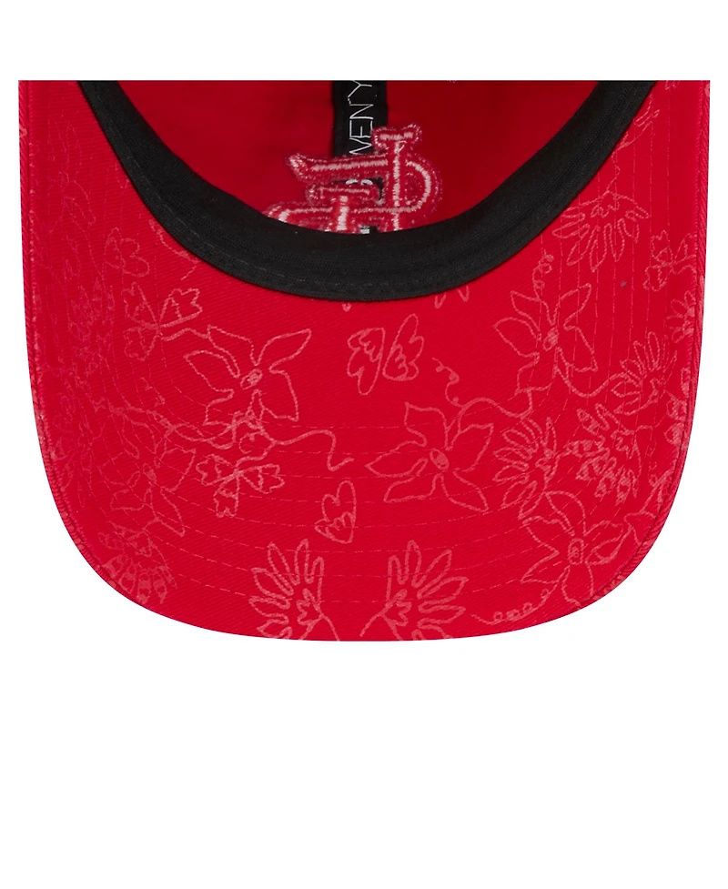 New Era Women's Red St. Louis Cardinals Tonal Floral 9TWENTY Adjustable Hat