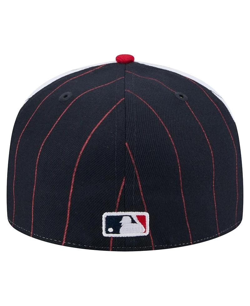 New Era Men's Navy Boston Red Sox Pinstripe 59FIFTY Hat
