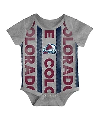 Outerstuff Newborn Colorado Avalanche Loyal Buddies Bodysuit 3-Pack