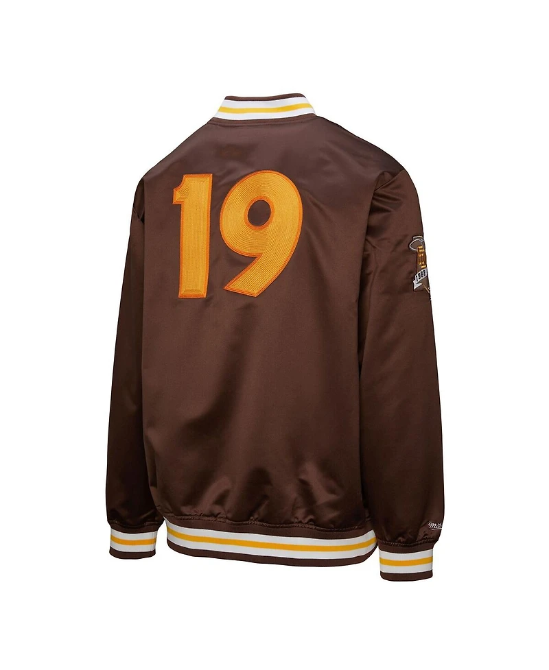 Mitchell & Ness Men's Tony Gwynn Brown San Diego Padres Legends Collection Vintage Satin Full-Snap Jacket