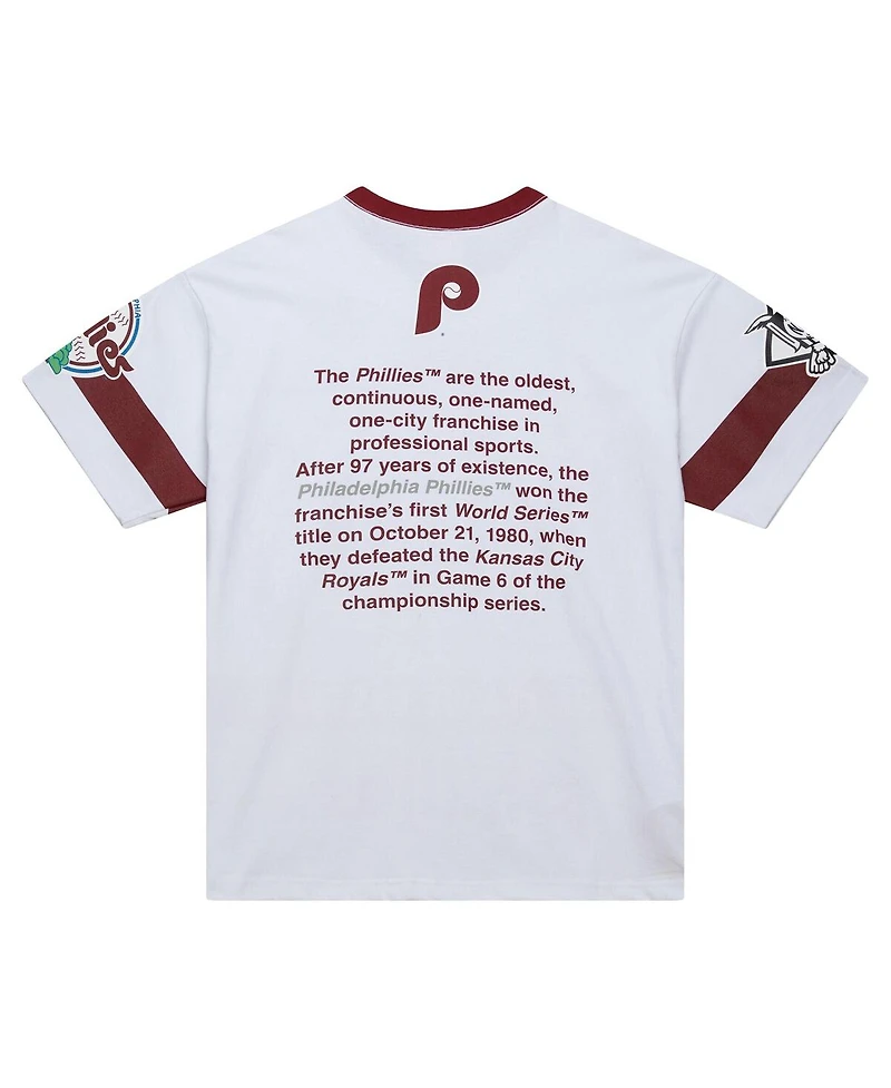 Mitchell & Ness Men's White Philadelphia Phillies Cooperstown Collection Team Origins Premium T-Shirt