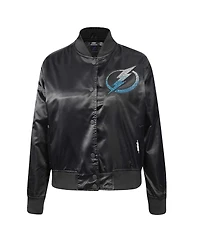 Pro Standard Women's Black Tampa Bay Lightning Rhinestone Jewels Satin Full-Snap Jacket