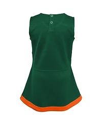 Outerstuff Big Girls Green Miami Hurricanes Cheer Captain Jumper Dress