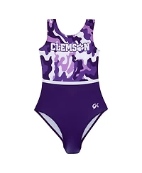 Gk Elite Big Girls Purple Clemson Tigers Replica Leotard