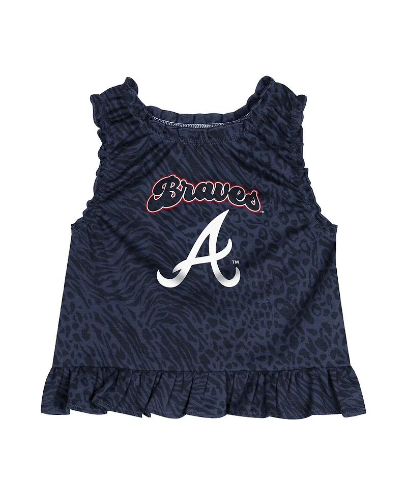 Outerstuff Baby Boys and Girls Navy Atlanta Braves Playground Dress Bloomers Set