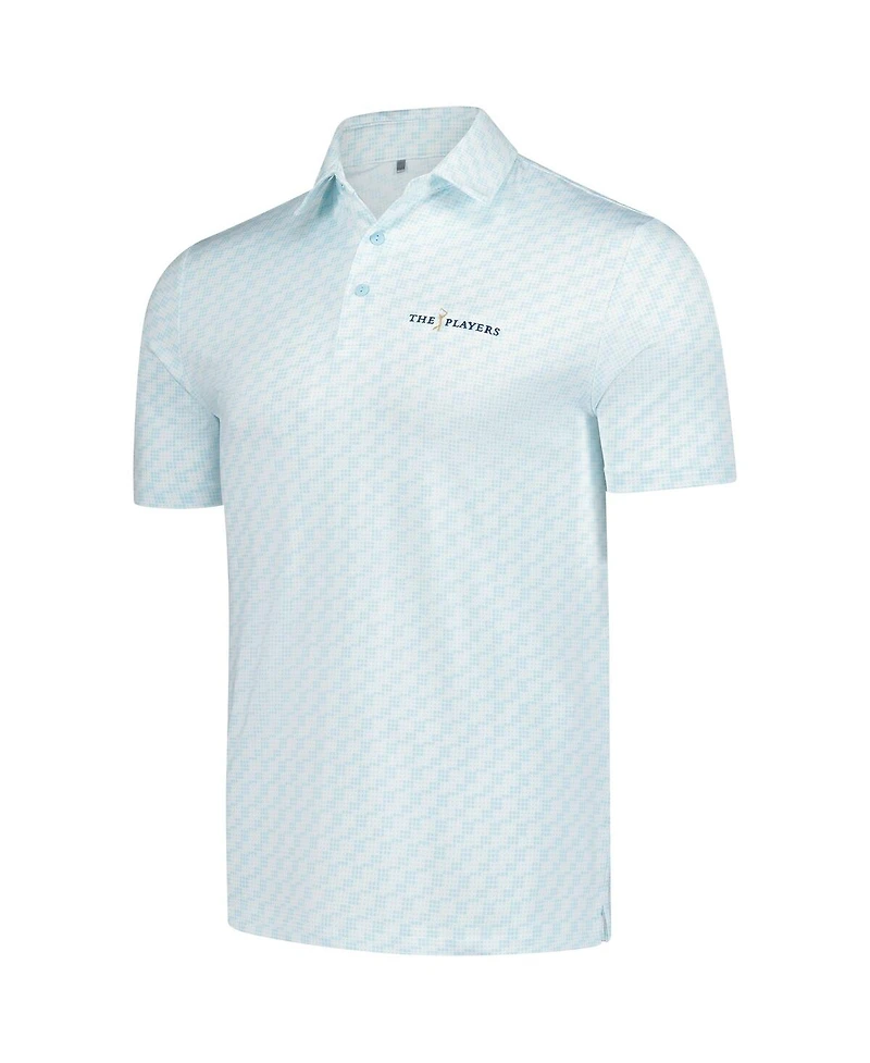 Under Armour Men's Light Blue The Players Drive Clubhouse Grid Polo Shirt