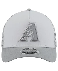 New Era Men's Gray Arizona Diamondbacks Color Pack A-Frame 9FORTY Trucker Adjustable Hat