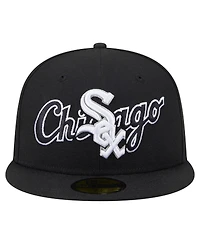 New Era Men's Black Chicago White Sox Overlap 59FIFTY Hat