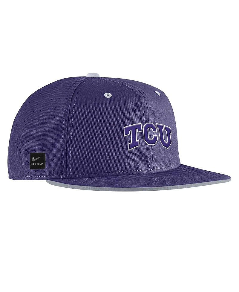 Nike Men's Purple Tcu Horned Frogs On-Field True Performance Baseball Fitted Hat