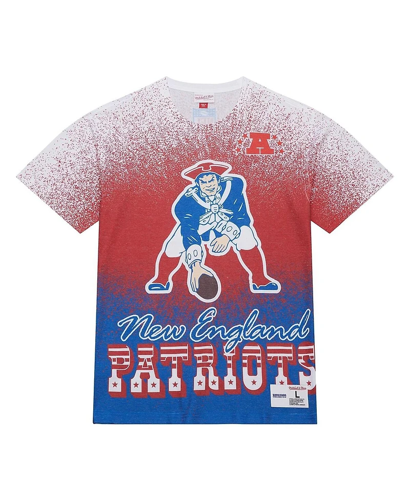 Mitchell & Ness Men's White New England Patriots Team Burst Vintage Logo T-Shirt