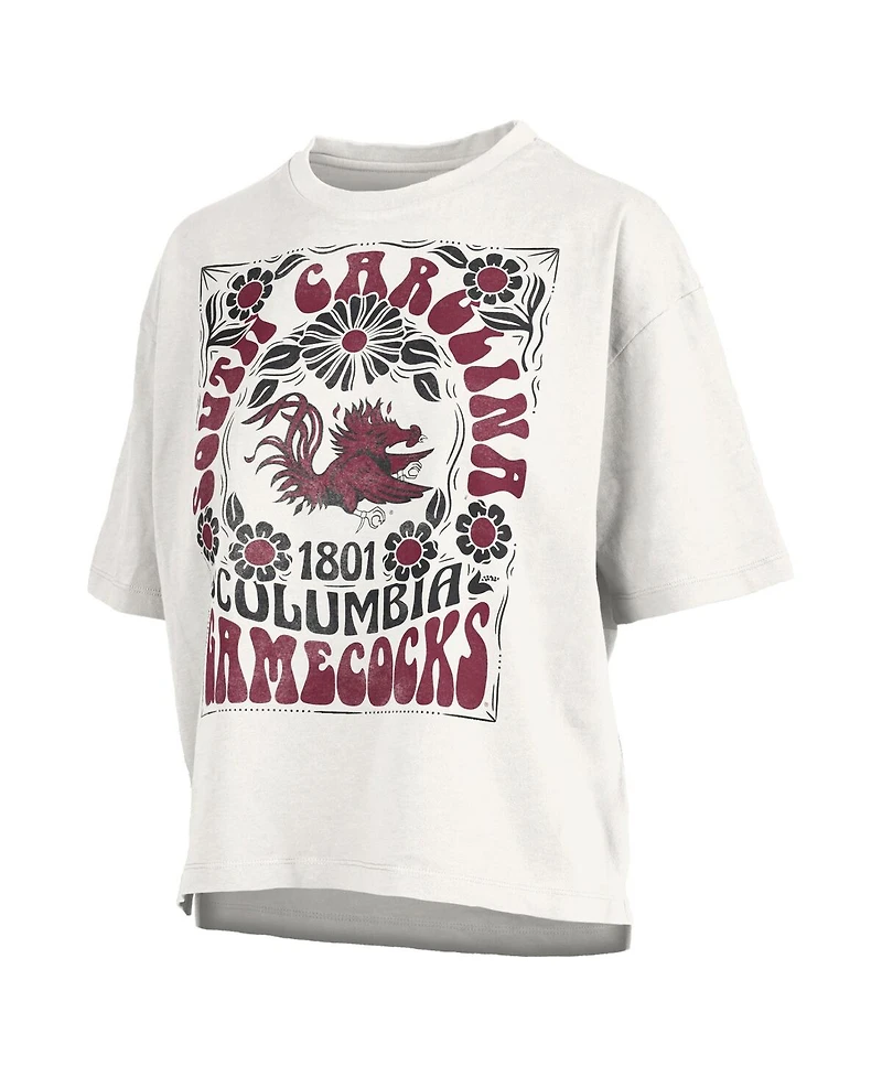 Pressbox Women's White South Carolina Gamecocks Harmony Oversized T-Shirt