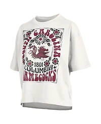 Pressbox Women's White South Carolina Gamecocks Harmony Oversized T-Shirt
