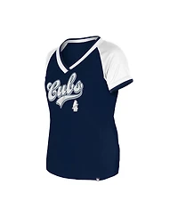New Era Women's Navy Chicago Cubs Gameday Raglan V-Neck T-Shirt