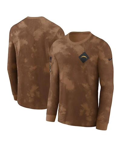 Nike Men's Brown Los Angeles Chargers Salute To Service Long Sleeve T-Shirt