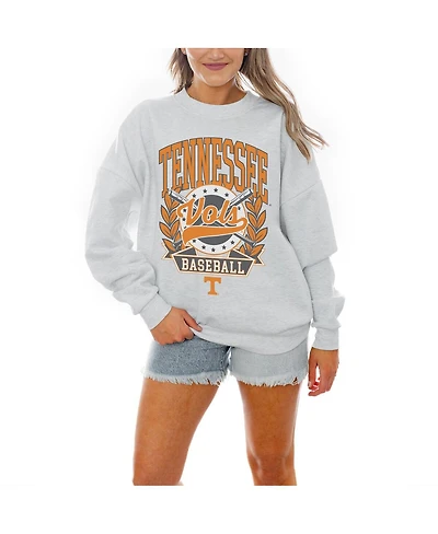 Gameday Couture Women's Gray Tennessee Volunteers Baseball Premium Fleece Drop Pullover Sweatshirt