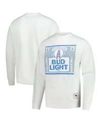 Mitchell & Ness x Bud Men's Light White Houston Oilers The Crest Pullover Sweatshirt