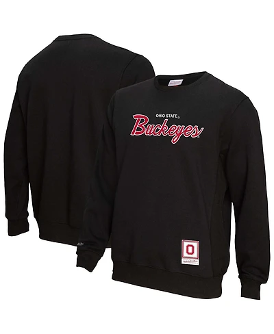 Mitchell & Ness Men's Black Ohio State Buckeyes Elite Script Pullover Sweatshirt