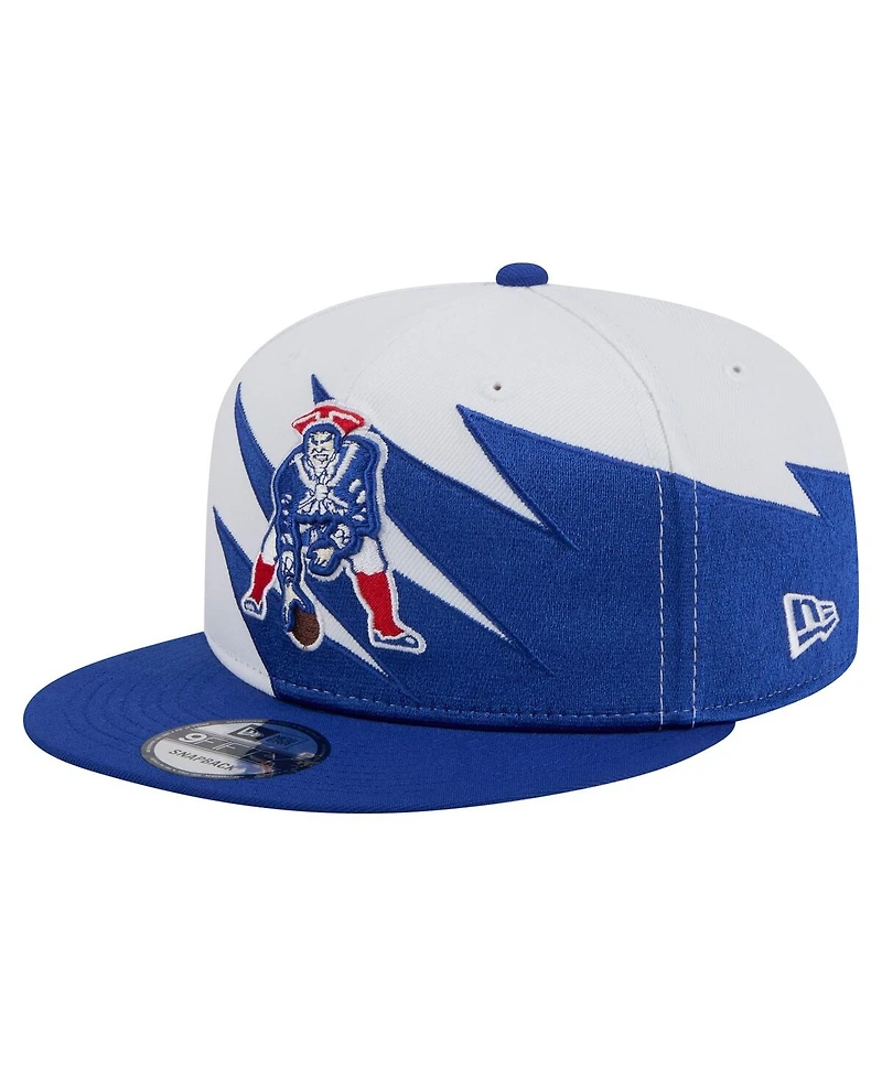 New Era Men's Royal New England Patriots Throwback Jagged 9FiFTY Snapback Hat