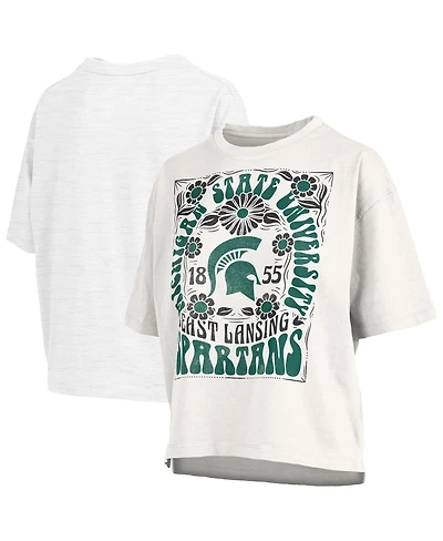 Pressbox Women's White Michigan State Spartans Harmony Oversized T-Shirt