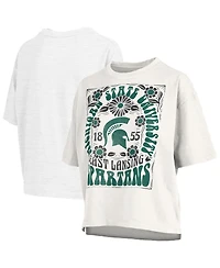 Pressbox Women's White Michigan State Spartans Harmony Oversized T-Shirt