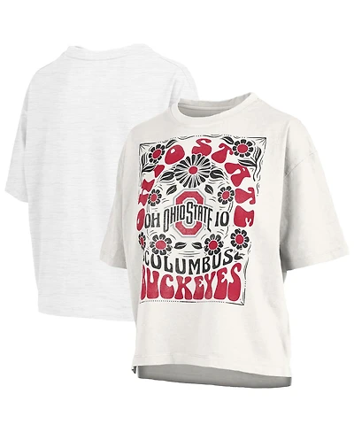Pressbox Women's White Ohio State Buckeyes Harmony Oversized T-Shirt